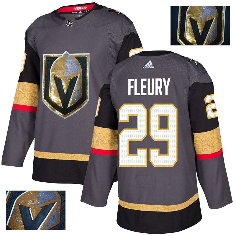 Men Vegas Golden Knights 29 Fleury Gary Gold embroidery Adidas NHL Jerseys
